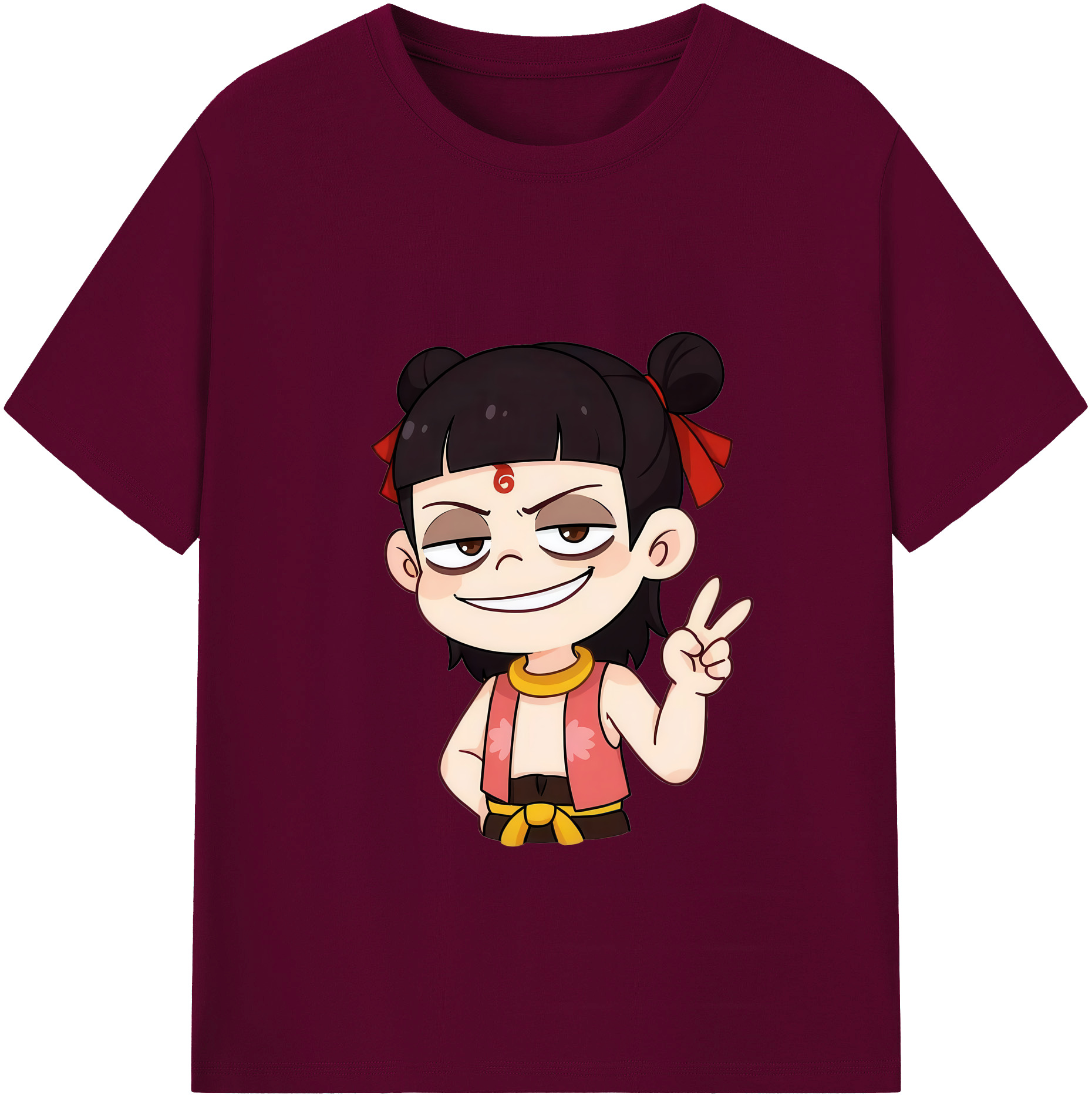 （画像用） Ne Zha 2 ナタ 魔童の大暴れ レディースカジュアルプリントTシャツ（綿100％）